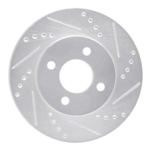 Chevrolet Cobalt Brake Rotor (1) - Front Right - R1 Concepts - Drilled & Slotted - Silver - `03-`10 Chevrolet Cobalt Brake Rotor (1) - Front Right - R1 Concepts - Drilled & Slotted - Silver - `03-`10